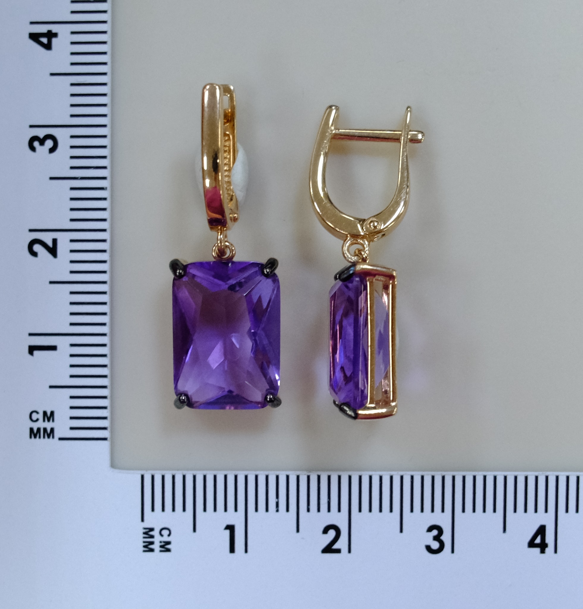 Серебряные серьги с аметистами